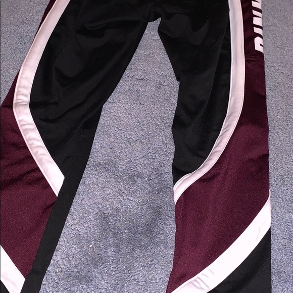 VsPink Black and Maroon Yoga Leggings - Picture 3 of 3